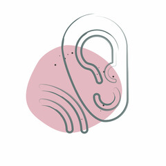Icon Ear. related to Communication symbol. Color Spot Style. simple design editable. simple illustration