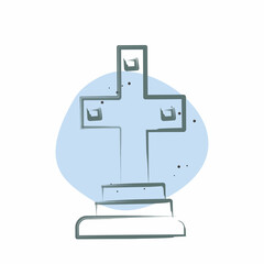 Icon Catacomb. related to France symbol. Color Spot Style. simple design editable. simple illustration