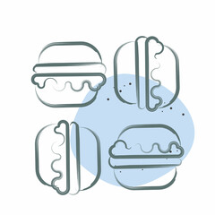 Icon Macaron. related to France symbol. Color Spot Style. simple design editable. simple illustration