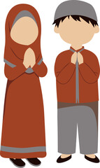 Muslim Kids With Greeting Pose