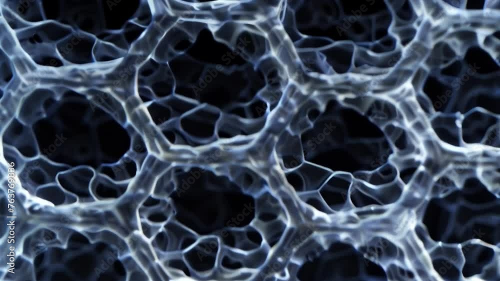 Poster in a magnified view the surface of a biomimetic selfhealing material shows a pattern of interconnect