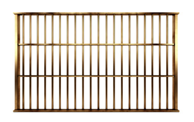 Gold Metal Shelf on White Background. On a White or Clear Surface PNG Transparent Background.