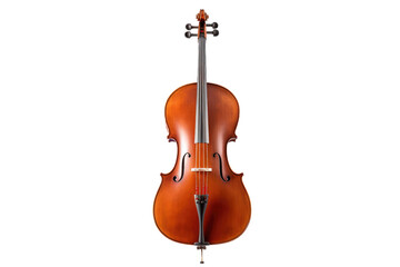 Violin and Bow on White Background. On a White or Clear Surface PNG Transparent Background.