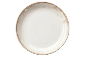A White Plate on a White Background. On a White or Clear Surface PNG Transparent Background.