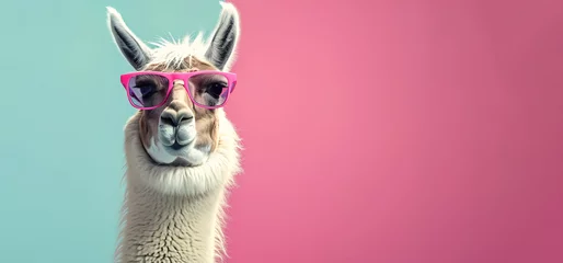  Llama with Sunglasses on Vibrant Background © kilimanjaro 