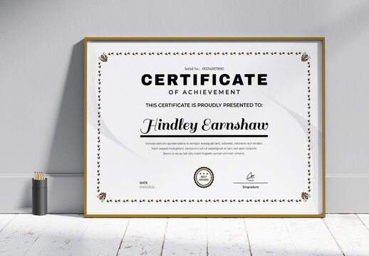 Classy Ornamental Certificate Layout
