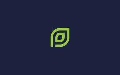 letter p with leaf logo icon design vector design template inspiration