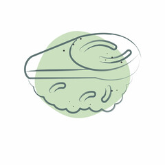 Icon Madai. related to Sushi symbol. Color Spot Style. simple design editable. simple illustration