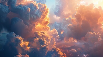 Heaven's Canvas: Serene Dawn Cloudscape - obrazy, fototapety, plakaty