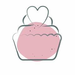 Icon Cup Cake. related to Valentine Day symbol. Color Spot Style. simple design editable. simple illustration