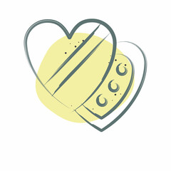 Icon Chocolate. related to Valentine Day symbol. Color Spot Style. simple design editable. simple illustration