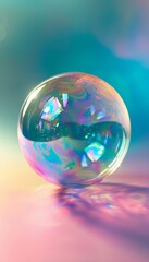 Soap Bubble Against Psychedelic Background
