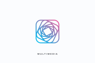 Film media multimedia production vector logo