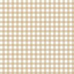Beige Gingham seamless pattern. Texture from rhombus, squares for - plaid, tablecloths, clothes, shirts, dresses, paper, bedding, blankets, quilts and other textile products. illustration.