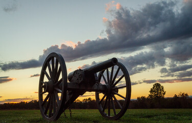 Civil War Cannons at Manassas National Battlefield Park located in Prince William County, Virginia