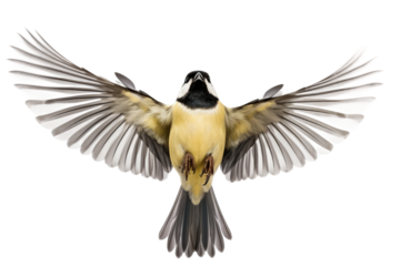 Bird With Spread Wings. On a White or Clear Surface PNG Transparent Background.