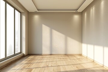 Empty Room with Sunlight Shadows