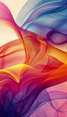 Abstract Colorful Flowing Silk