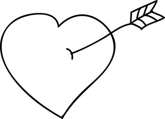 hand draw arrow in a heart icon