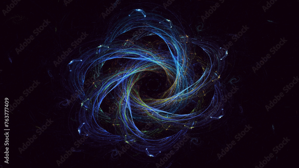 Poster 3d manual rendering abstract fractal light background. its not ai generatd illustration.