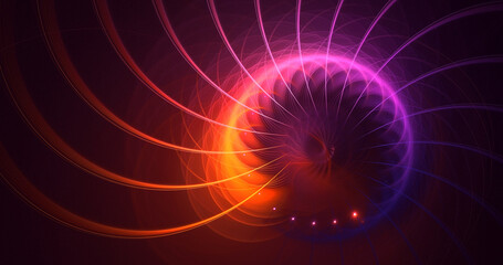 3D manual rendering abstract multicolor fractal light background. Its not AI Generatd illustration.