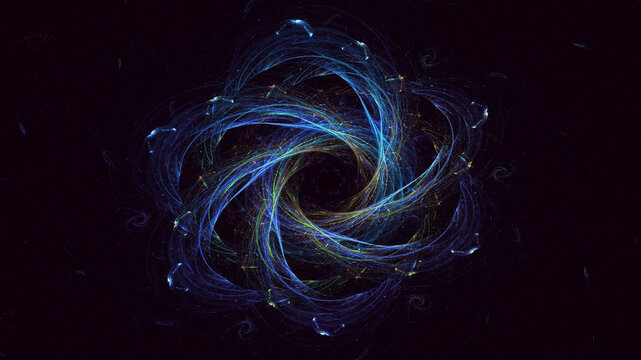 Fototapeta 3D manual rendering abstract fractal light background. Its not AI Generatd illustration.