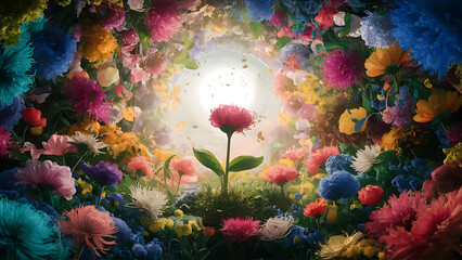 Earth Day background with flowers