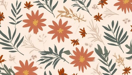 Dried flower and leaf patterned background