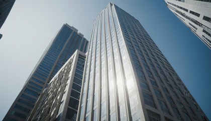 Fototapeta na wymiar High rise office building low-angle shot