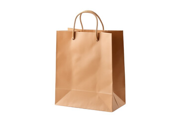 Brown Paper Bag on White Background. On a White or Clear Surface PNG Transparent Background.
