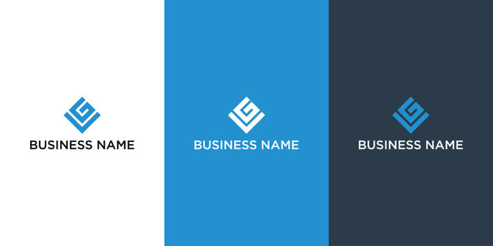 Abstract monogram letter LG logo design template