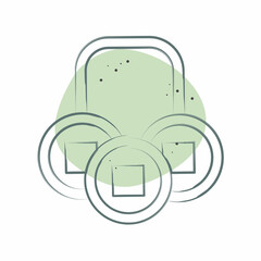 Icon Coins. related to Chinese New Year symbol. Color Spot Style. simple design editable. simple illustration
