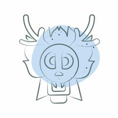 Icon Dragon. related to Chinese New Year symbol. Color Spot Style. simple design editable. simple illustration