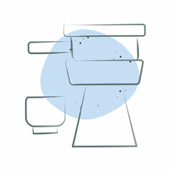 Icon Tea Set. related to Chinese New Year symbol. Color Spot Style. simple design editable. simple illustration