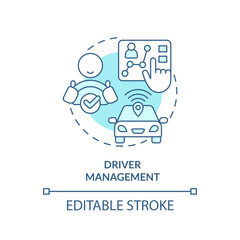 Driver management soft blue concept icon. Driving qualification, efficiency increase. Round shape line illustration. Abstract idea. Graphic design. Easy to use in infographic, presentation