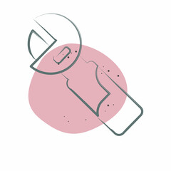 Icon Adjustable Wrench. related to Construction symbol. Color Spot Style. simple design editable. simple illustration