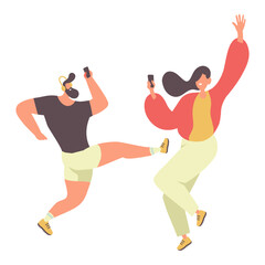 Happy People Flat Illustration