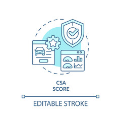 CSA score soft blue concept icon. Customer service, satisfaction rating. Safety awareness metrics. Round shape line illustration. Abstract idea. Graphic design. Easy to use in infographic