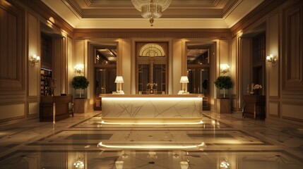 Luxury hotel reception in Elegant style background