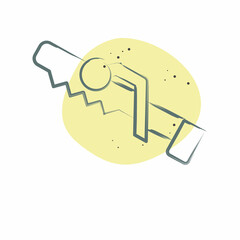 Icon Hand Saw. related to Construction symbol. Color Spot Style. simple design editable. simple illustration