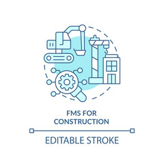 Fototapeta na wymiar FMS for construction soft blue concept icon. Heavy machinery, equipment management. Round shape line illustration. Abstract idea. Graphic design. Easy to use in infographic, presentation