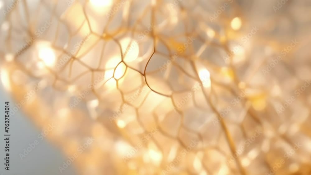 Poster a closeup of a light fixture reveals a weblike pattern intricately woven with thin flexible strands 