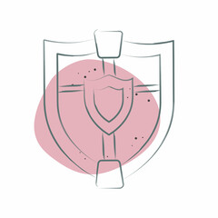 Icon Shield. related to Weapons symbol. Color Spot Style. simple design editable. simple illustration