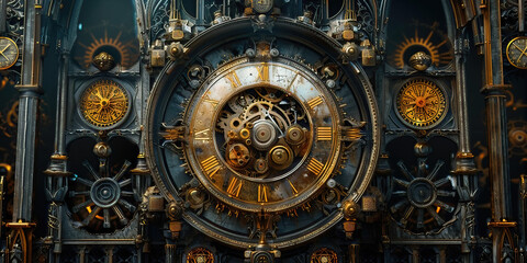 Obraz premium enginer, generative, ai, steampunk, clockwork, broo