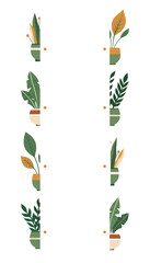 Connect the halves. Find the correct half of the illustration of a plant in a flower pot. Vector vertical template of childish educational game. - 763784883