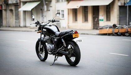 Obraz na płótnie Canvas black motorcycle on street