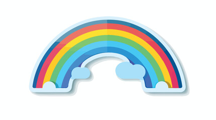 Illustration of Cute rainbow sticker for notes isolated