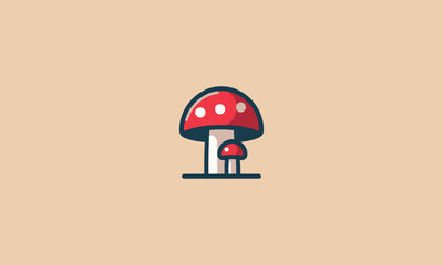 mushroom red vector illustration flat design