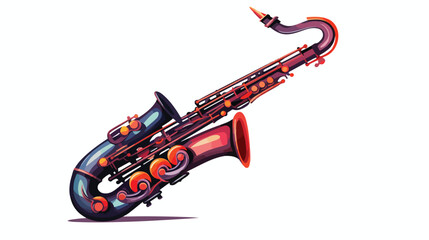 Isolated colored saxophone musical instrument Vector