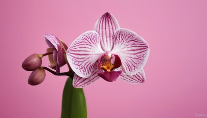 Pink boat orchid background - obrazy, fototapety, plakaty